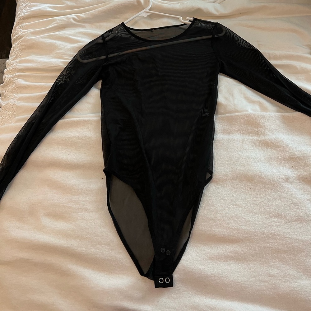 Sheer black body suit